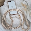 Phone chain for wearing around the neck, crossbody phone chain, phone chain with wooden beads, in various color variations product logo