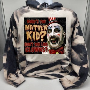 Horror halloween character hoodie sublimated tie dye sweater, hockey mask goth decor horror graphic t-shirt