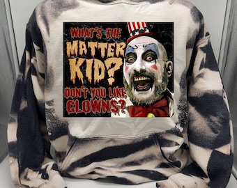 Horror halloween character hoodie sublimated tie dye sweater, hockey mask goth decor horror graphic t-shirt
