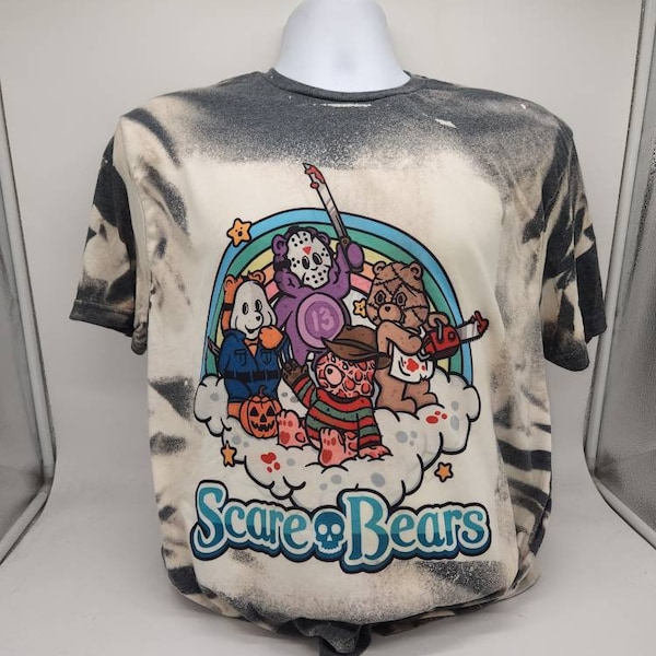 ホラーハロウィーンキャラクターシャツ昇華タイダイシャツ、ホッケーマスクゴス装飾ホラーグラフィックTシャツ