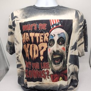 horror halloween character shirt, sublimated bleached tie dye tshirt goth apparel image 5