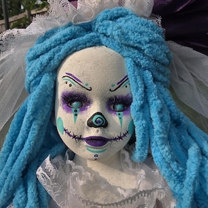 Creepy clown Doll, Horror goth Doll, Scary Goth OOAK Doll, Horror Goth Decor, Halloween Prop Decor, Creepy Birthday Christmas Gift