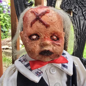 Creepy horror goth Doll, Horror Clown Doll, Scary Goth OOAK Doll, Horror Goth Decor, Halloween Prop Decor, Creepy Birthday Christmas Gift