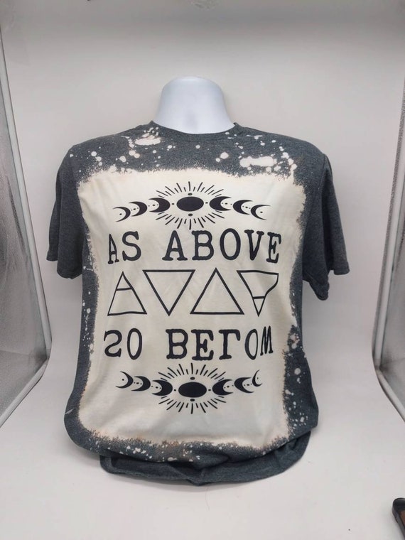 As above so below moon phase goth shirt, Witch halloween character horror tie dye shirt, goth decor horror graphic t-shirt