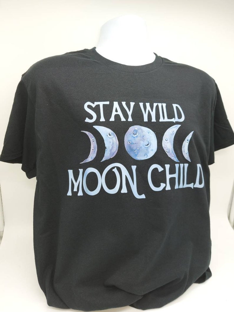 Koszulka Stay Wild Moon Child Witch, koszulka gotycka z nadrukiem Halloween Horror zdjęcie 5