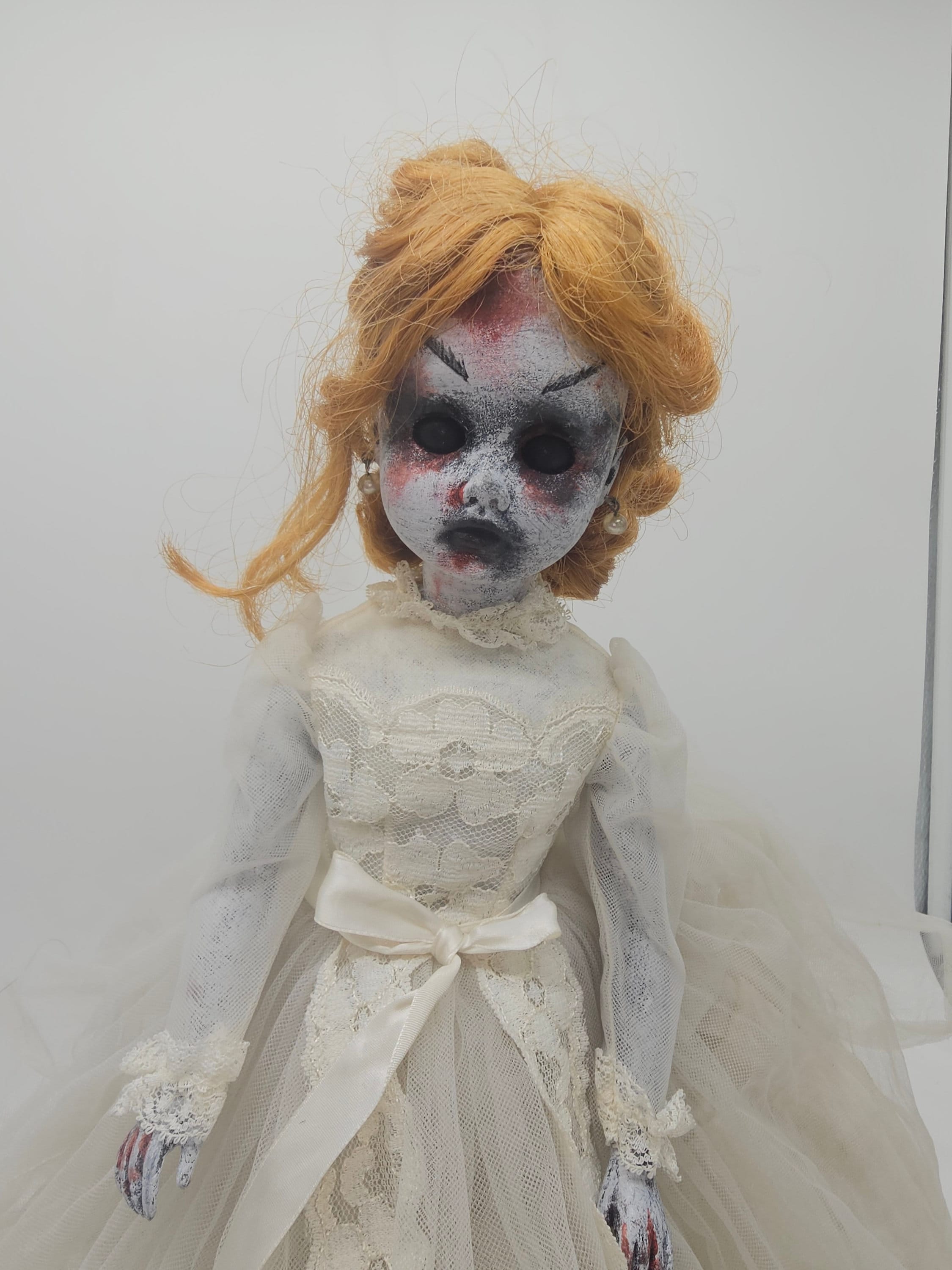 Creepy Doll Scary Dolls Goth Doll Halloween Prop Decor, Horror