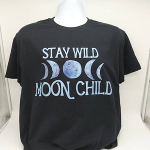 Koszulka Stay Wild Moon Child Witch, koszulka gotycka z nadrukiem Halloween Horror zdjęcie 1