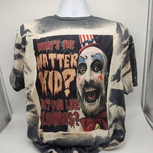 horror halloween character shirt, sublimated bleached tie dye tshirt goth apparel image 8
