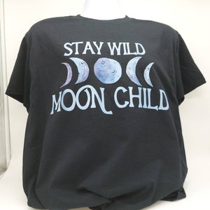 Koszulka Stay Wild Moon Child Witch, koszulka gotycka z nadrukiem Halloween Horror zdjęcie 4
