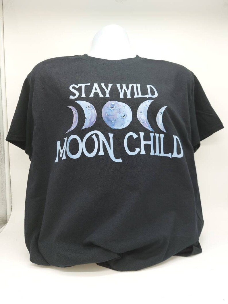 Koszulka Stay Wild Moon Child Witch, koszulka gotycka z nadrukiem Halloween Horror zdjęcie 4