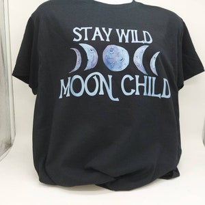 Koszulka Stay Wild Moon Child Witch, koszulka gotycka z nadrukiem Halloween Horror zdjęcie 3