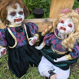 Creepy Clown Doll, Horror Goth Clown doll, OOAK scary Clown halloween decor prop, horror art spooky doll birthday gift Christmas gift idea