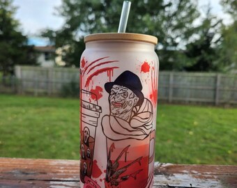 Gobelet en acier inoxydable sublimé personnage d'horreur, tasse à café décor goth tasse à café