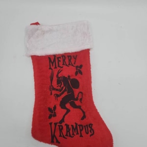 Krampus Christmas stocking, creepmas goth decor