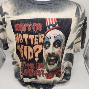 horror halloween character shirt, sublimated bleached tie dye tshirt goth apparel image 7