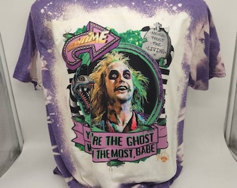 Skräck Halloween-karaktär sublimerad tie dye-tröja, goth-dekor skräck-t-shirt