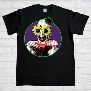Horror Clown Halloween Charakter Shirt sublimiert Tie Dye Shirt, Hockey Maske Gothic Dekor Horror Grafik t-shirt