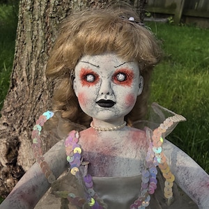 Creepy Doll, Horror Goth Clown Doll, Scary Goth OOAK Doll, Horror Goth Decor, Halloween Prop Decor, Creepy Birthday Christmas Gift
