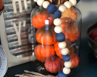 GreyNatural Hand Dyed Boho Wood Bead Garland