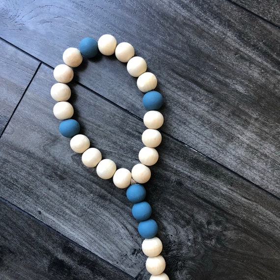 GreyNatural Hand Dyed Boho Wood Bead Garland