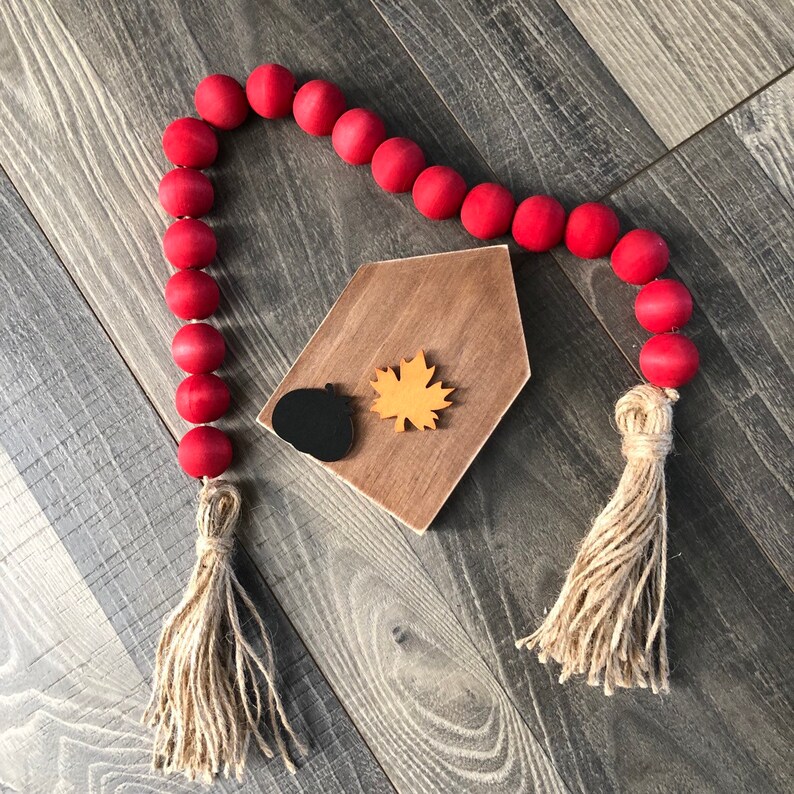 Perfect for tiered trays Walnut Stained Fall Leaves and Pumpkin Mini Wood Farmhouse farmhouse decor and Rae Dunn inspired displays!