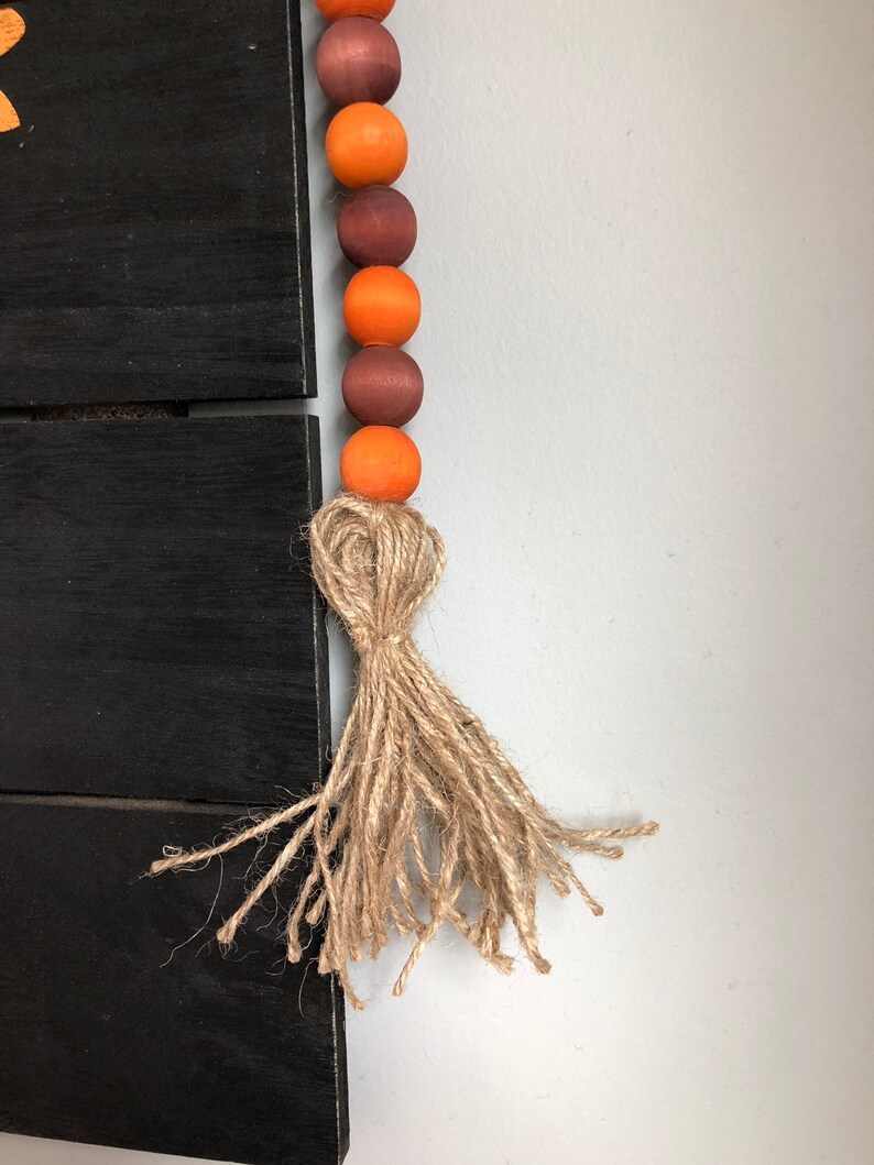 Hand Dyed Boho Wood Bead Garland Perfect for fall farmhouse decorating andor your Rae Dunn displays!