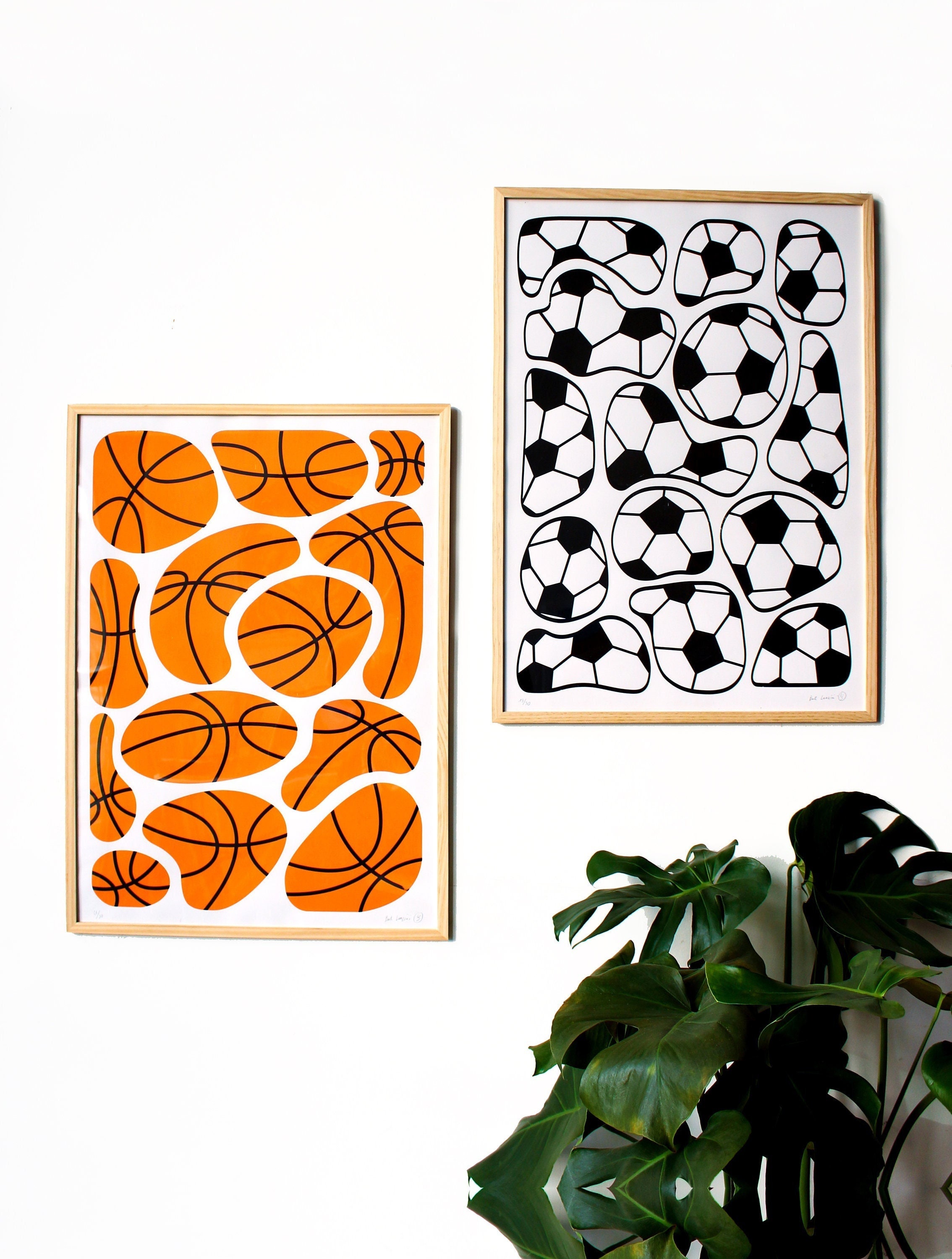 Sérigraphie Basket & Foot - Affiches, Illustrations, Sports, Silkscreen