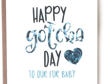 Feliz Día de Gotcha para Perro, Tarjeta de Adopción de Perro, Tarjetas de Perro, Cumpleaños, Tarjeta para Cumpleaños de Perro, Tarjetas de Felicitación, Perros, Papelería, Tarjetas de Notas