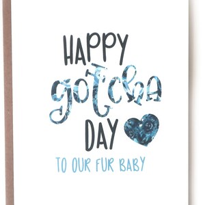 Happy Gotcha Day Dog Card, Watercolor Floral Adoption Card image 1