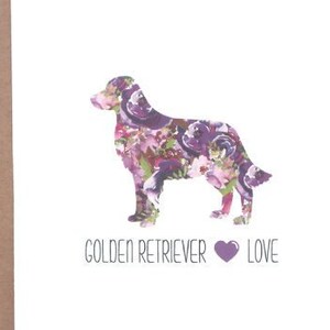 Watercolor Golden Retriever Notecards, Floral Dog Cards, Set of 6