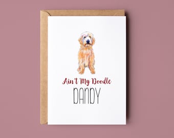 Doodle Dog Cards, Golden Doodle, Ain't My Doodle Dandy, Doodle, Tarjetas de felicitación, Perros, Papelería, Tarjetas de notas, Tarjetas de notas