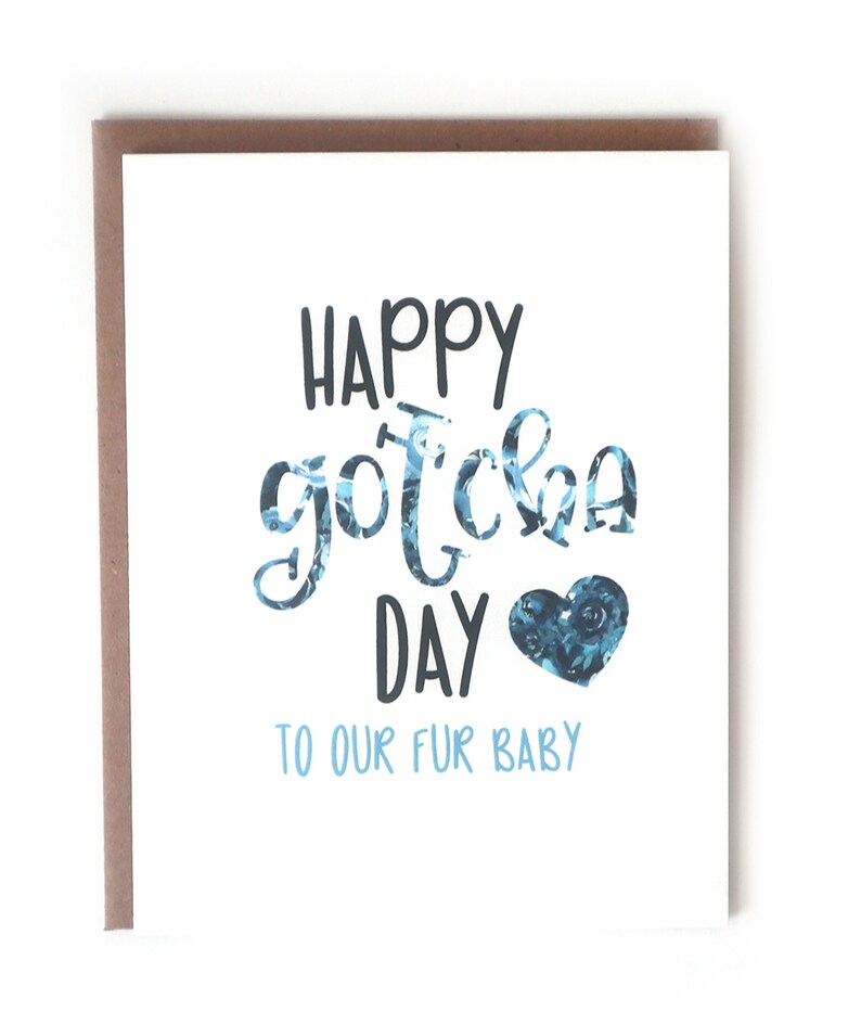 Happy Gotcha Day Dog Card, Watercolor Floral Adoption Card image 5