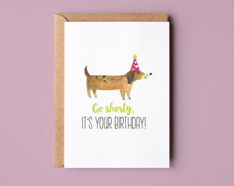 Weiner Dog Birthday Card - Etsy