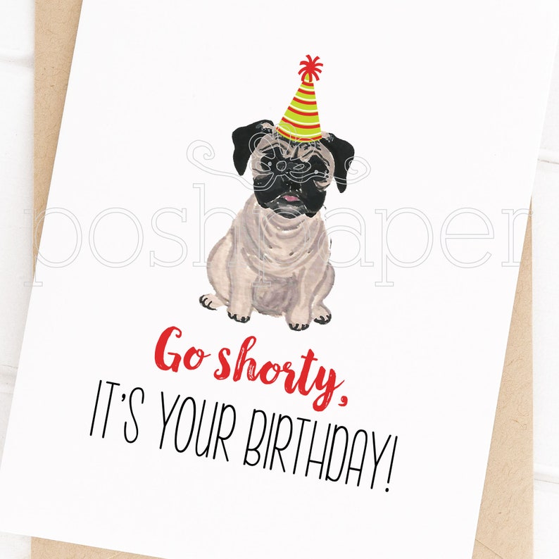 Dog Cards, Pug Card, Pug Birthday Card, Pug, Birthday, Greeting Cards, Dogs, Stationery image 9