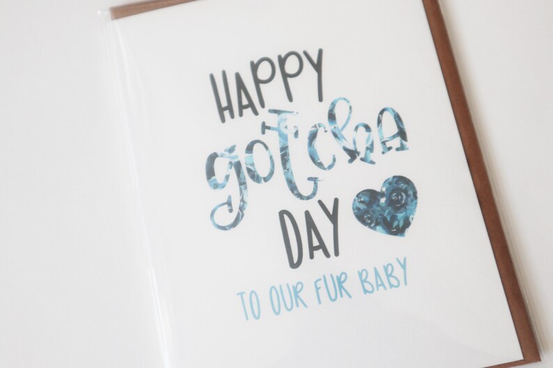 Happy Gotcha Day Dog Card, Watercolor Floral Adoption Card image 8