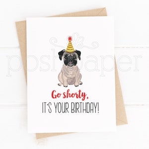 Dog Cards, Pug Card, Pug Birthday Card, Pug, Birthday, Greeting Cards, Dogs, Stationery image 6