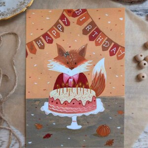 Carte anniversaire renard
