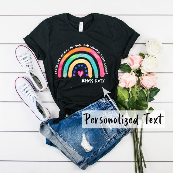 2nd grade teacher shirt, Personalized gift, teacher appreciation gift, Rainbow Shirt,  teacher gift, gift for teacher, teaching shirt