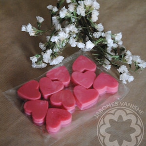 Mini hartvormige decoratieve zeepjes/pak van 10 zeepjes met rozengeur/cadeau-idee zeepkusjes voor de persoon van wie je houdt