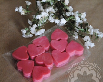 mini saponi decorativi a forma di cuore/confezione da 10 saponi profumati alle rose/idea regalo baci di sapone per la persona che ami