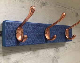 Eingang Flur Holz decoupaged Garderobenhaken