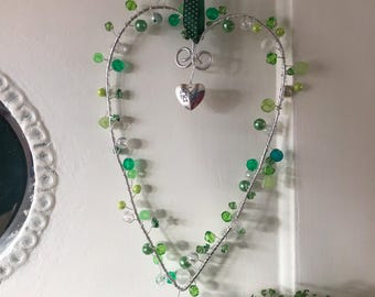 Shabby Chic Muttertag hängende Perlen Herz Dekorationen