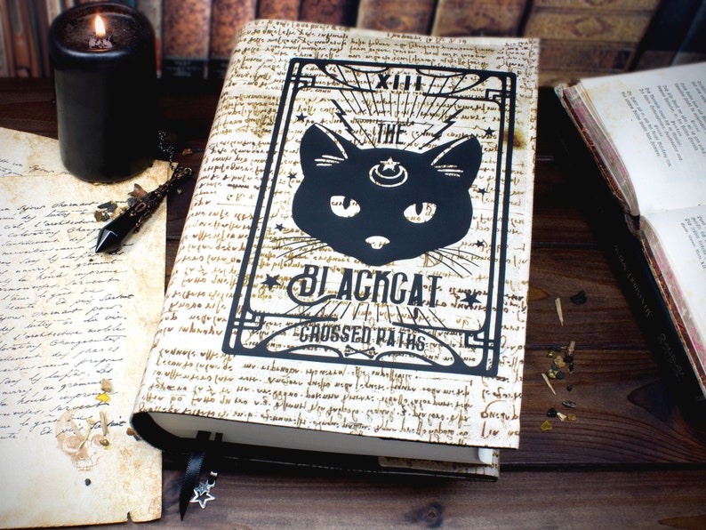 Buchhülle The Black Cat XII für Hardcover / Taschenbücher bis 22 cm Buchhöhe Bild 1