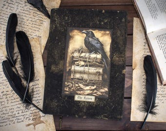 The Raven book cover for paperback/hardcover books up to 21 cm in height, adjustable width, fabric book cover