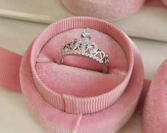 Silver Princess Tiara Crown Ring