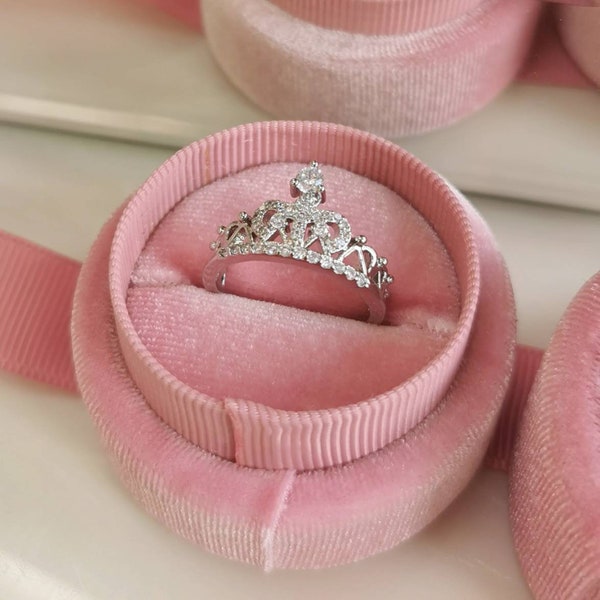 Silver Princess Tiara Crown Ring