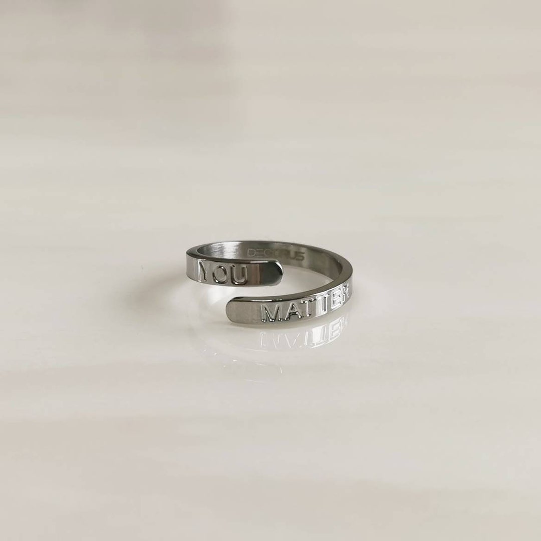 You Matter Stainless Steel Wrap Around Thumb Ring - Etsy UK