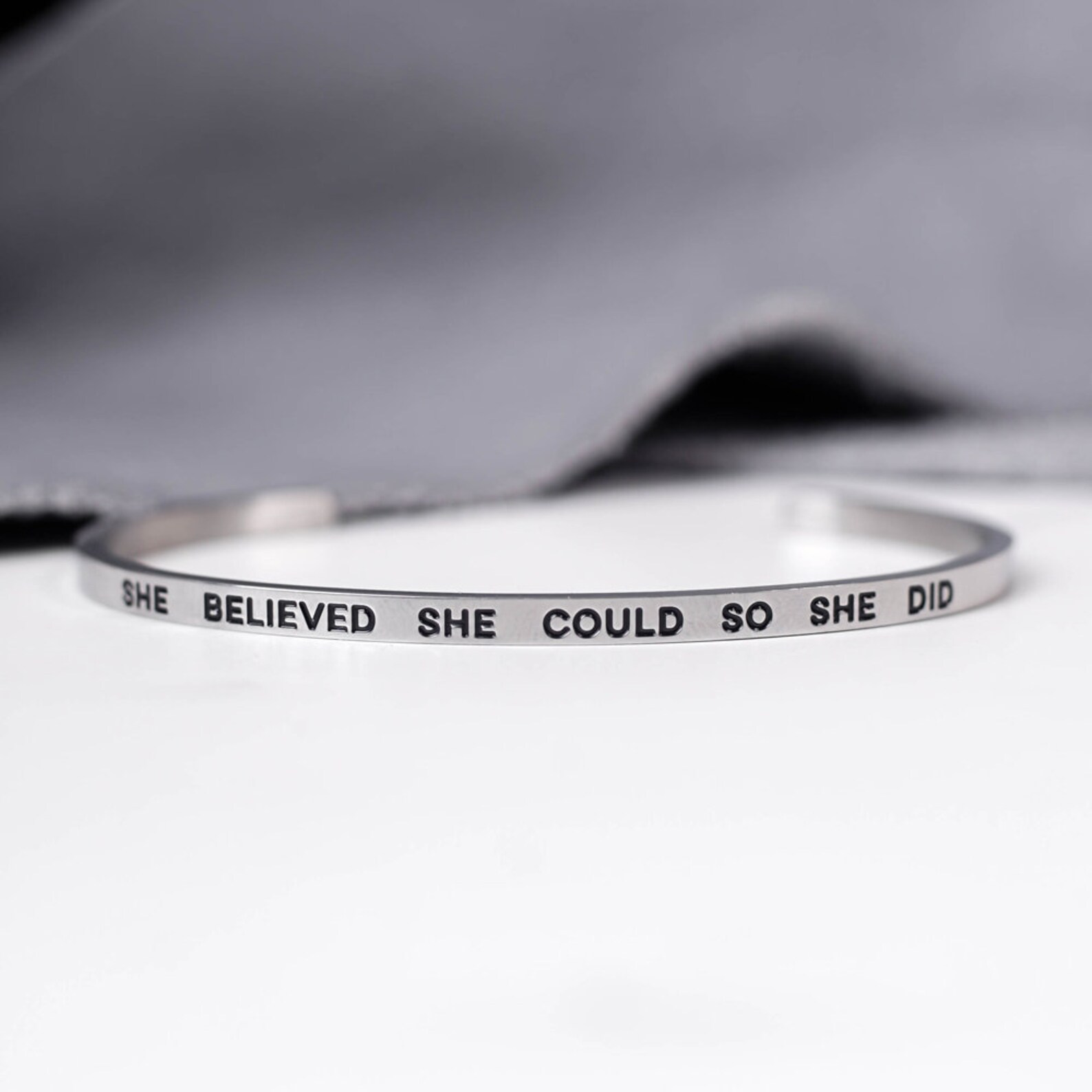 She Believed She Could so She Did Bracelet Inspirational Etsy