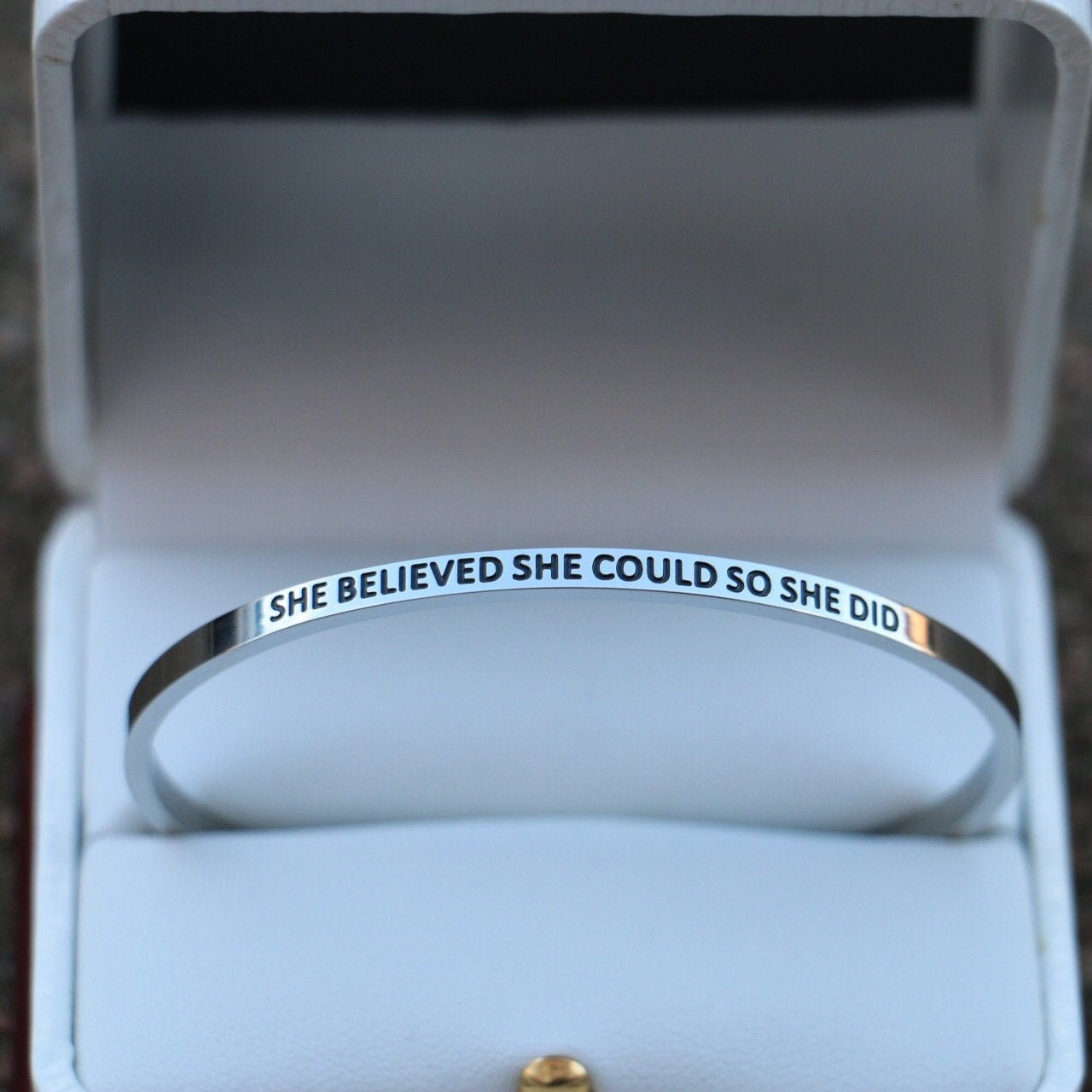 She Believed She Could so She Did Bracelet Inspirational Etsy