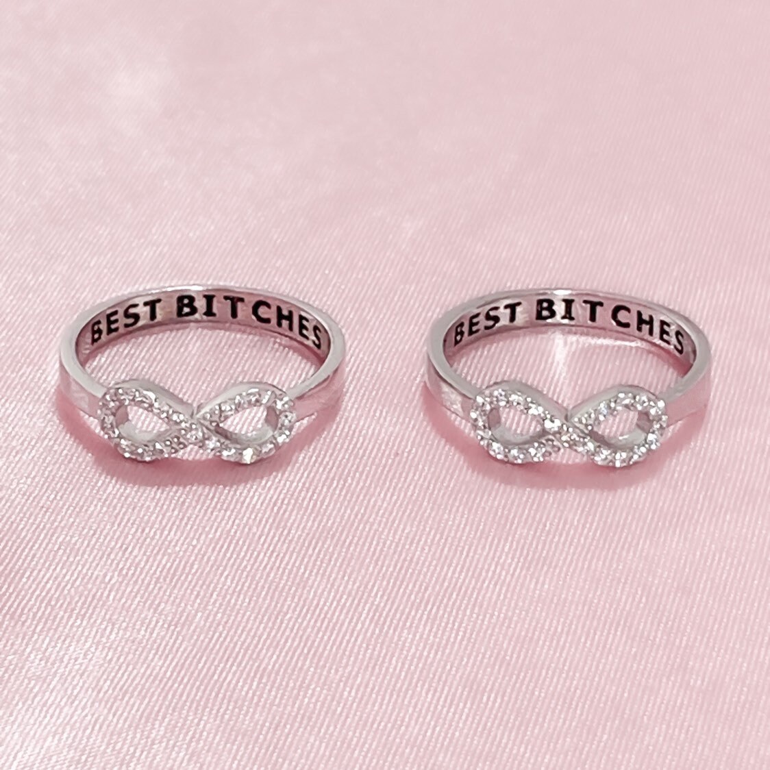 pink infinity best friend rings